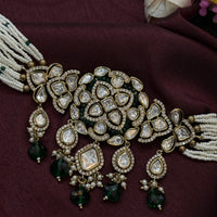 Green Beaded Real Polki Kundan Choker