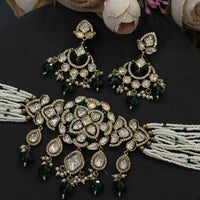 Green Beaded Real Polki Kundan Choker
