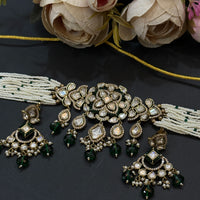 Green Beaded Real Polki Kundan Choker