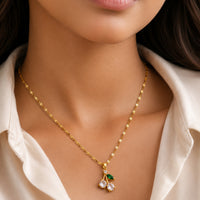 Gold tone AD stone minimal Pendent - Lightwear Jewerly
