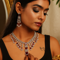 Royal Red Ruby and Diamond Necklace