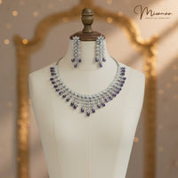 Purple Raindrop Dazzle Necklace & Earring Set
