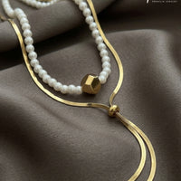 Golden Pearl Drop Anti-Tarnish Pendant