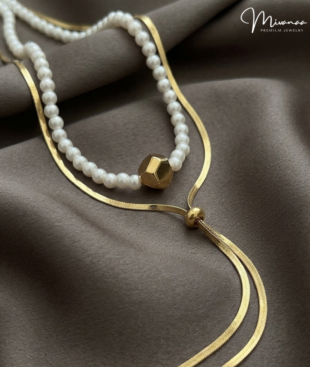 Golden Pearl Drop Anti-Tarnish Pendant