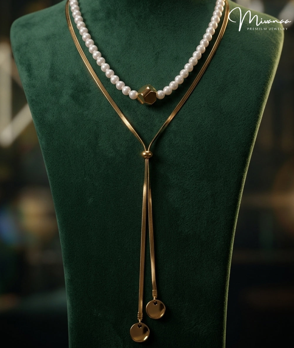 Golden Pearl Drop Anti-Tarnish Pendant