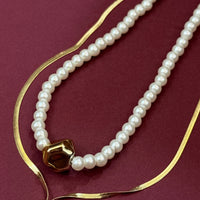 Golden Pearl Drop Anti-Tarnish Pendant