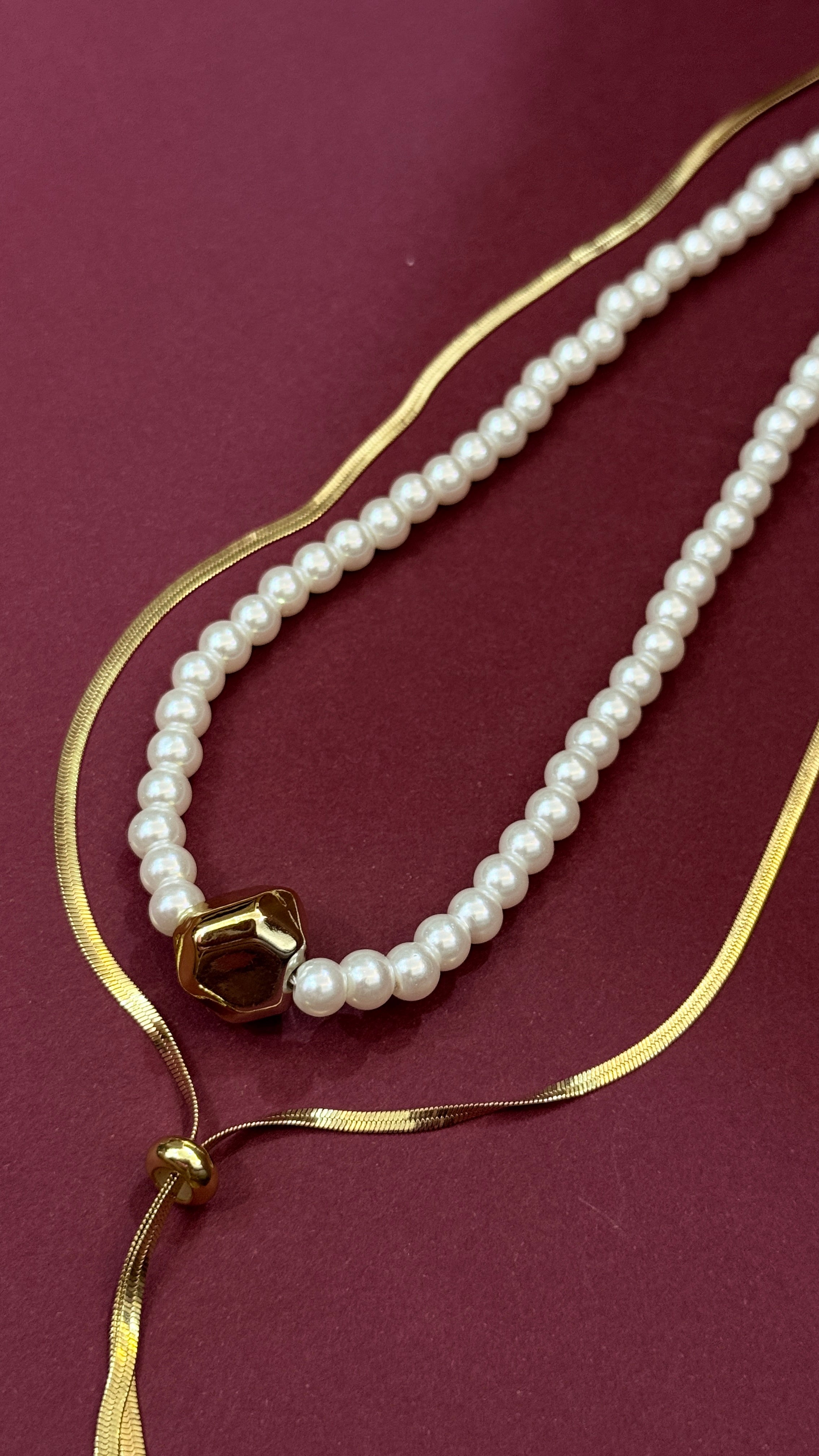 Golden Pearl Drop Anti-Tarnish Pendant