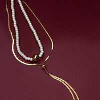 Golden Pearl Drop Anti-Tarnish Pendant