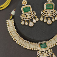 Emerald Grace Polki Pearl Choker Set