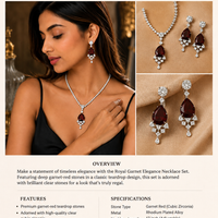 Red wine Cubic Zironia pendent set