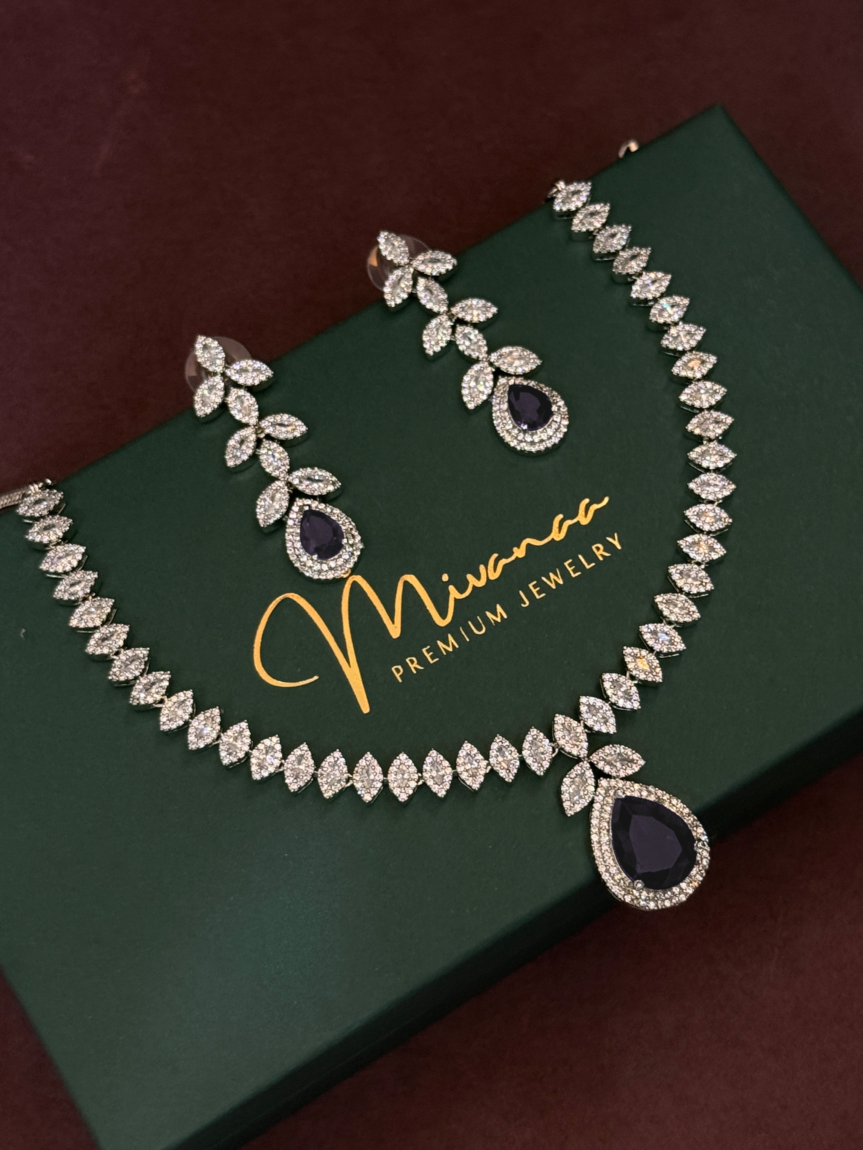 Luxury Purple Stone AD Set for Weddings & Parties