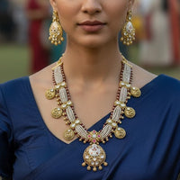 Heritage Ruby Meenakari Pearl Necklace Set