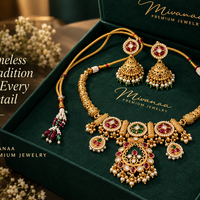 Traditional Multicolor Kundan Bridal Necklace Set with Jhumka Earrings