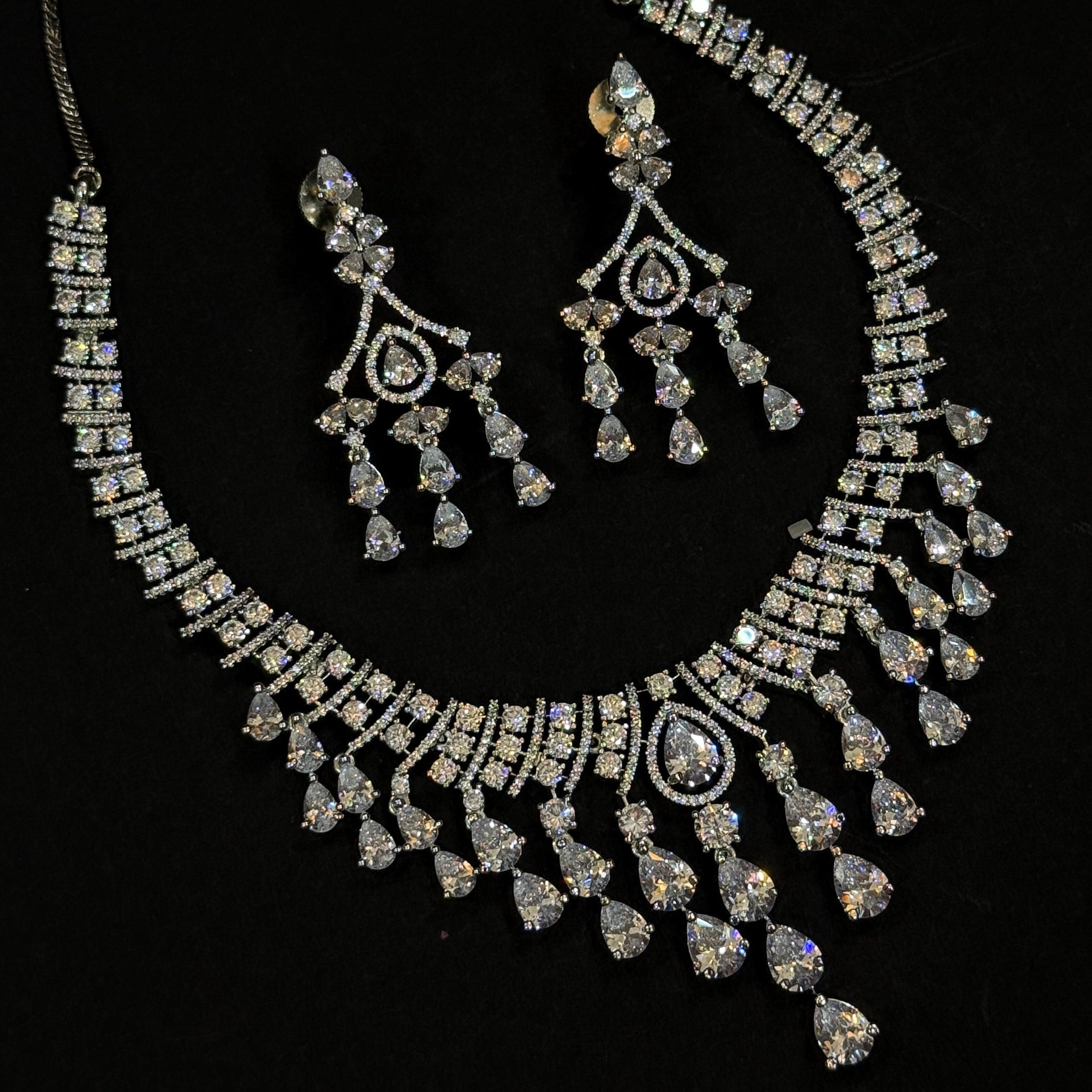 Luxury layered CZ partwear neckalce set