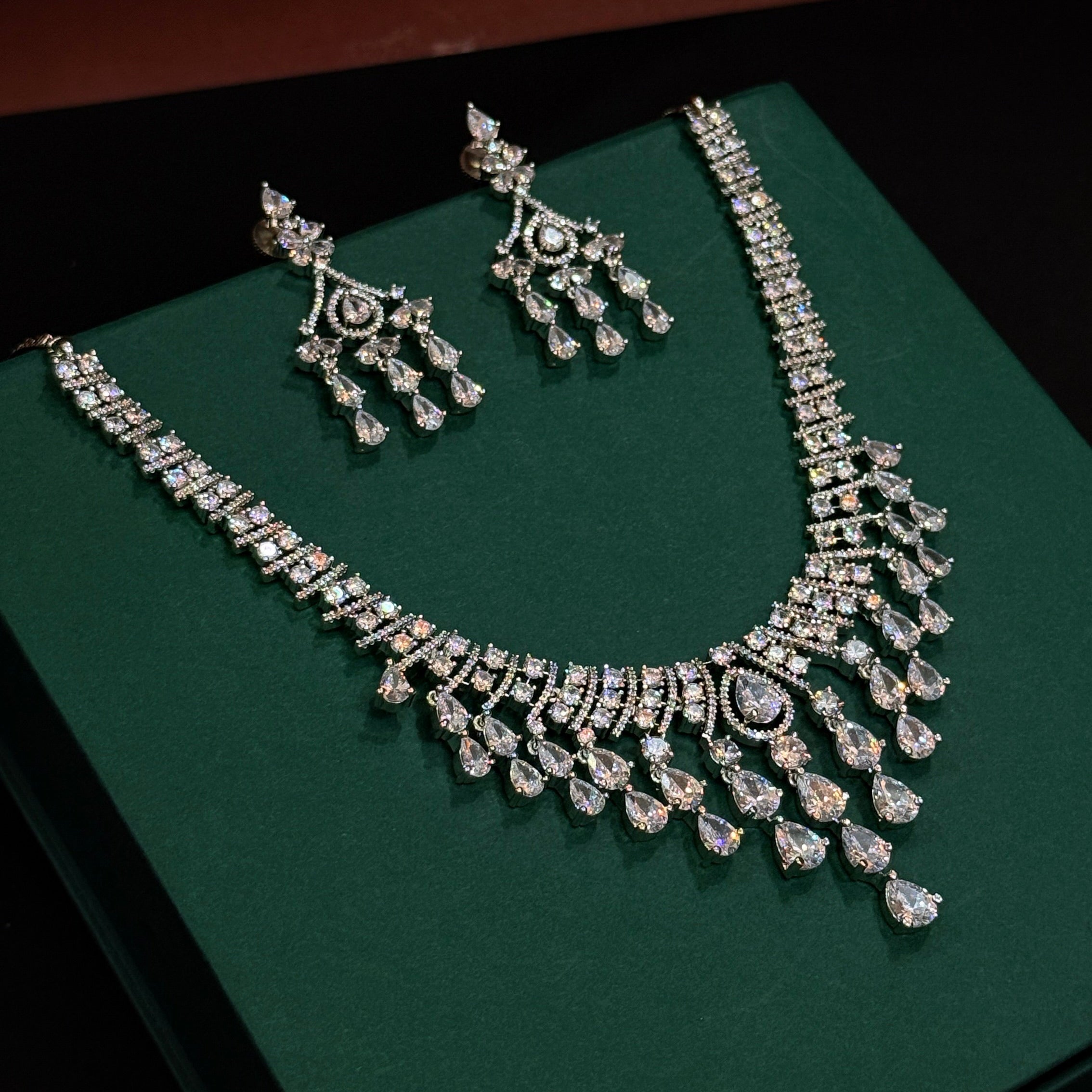Luxury layered CZ partwear neckalce set